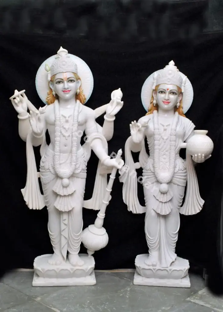 Vishnu Jodi Marble Statue