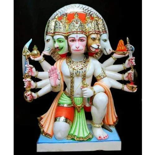 Panchmukhi Hanuman Ji Marble Statue