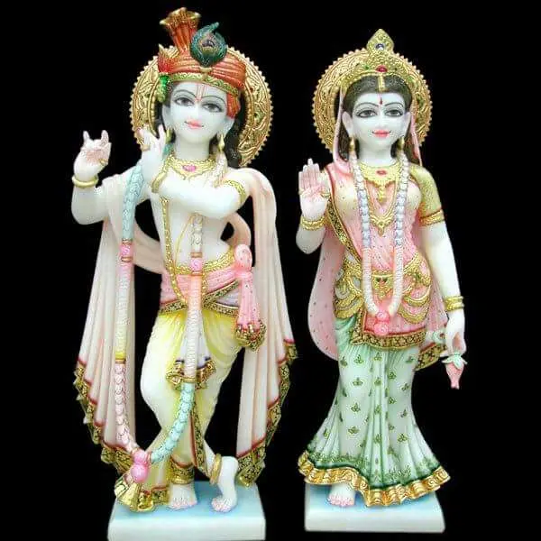 Krishan Jodi Marble Statue