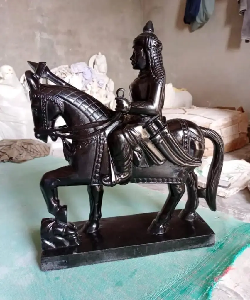 Maharana Pratap Black Marble Statue