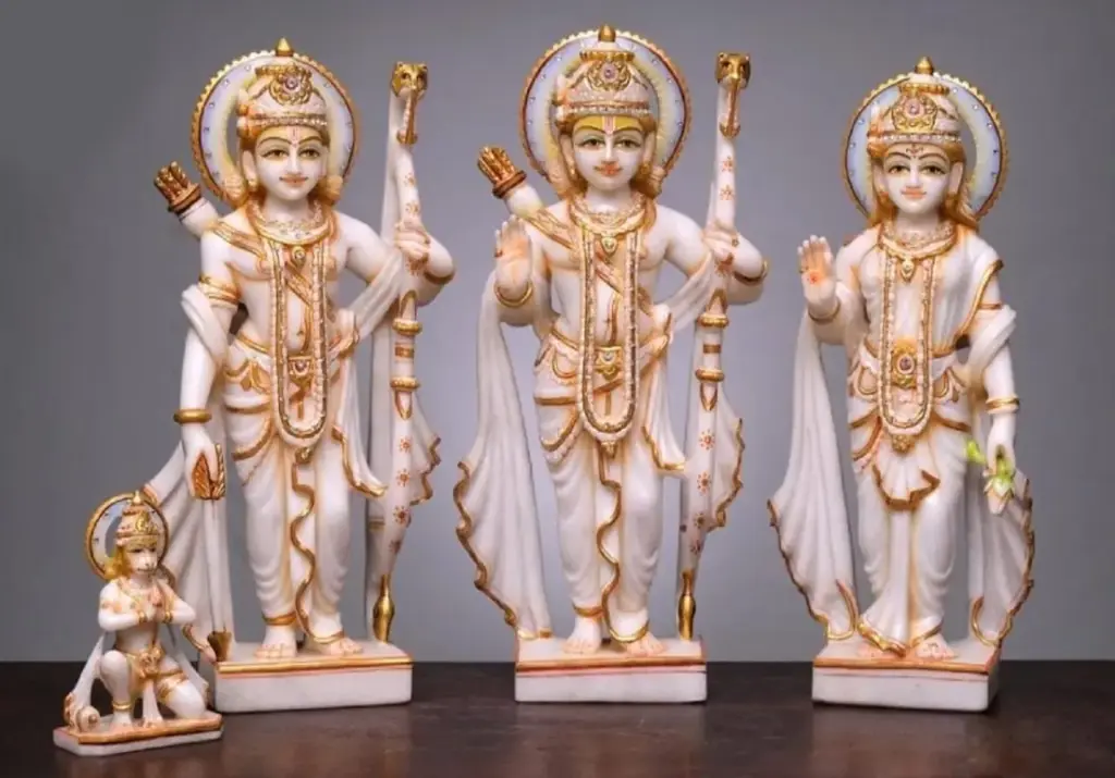 Ram Dharbar With Hanuman Marble Statue