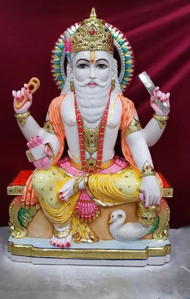 Vishwakarma dev White Marble Statue
