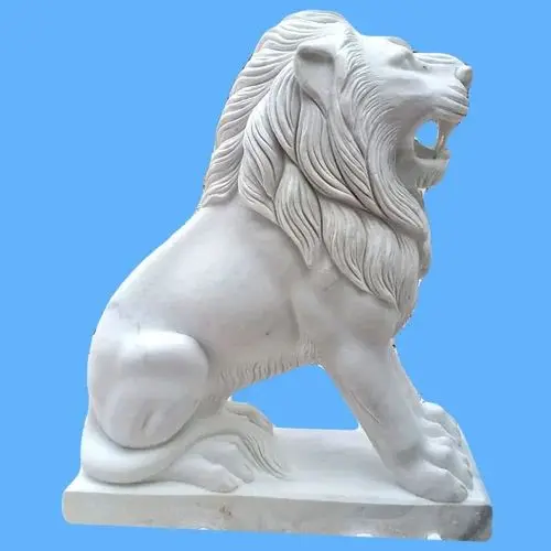 Lion White Marble Statue