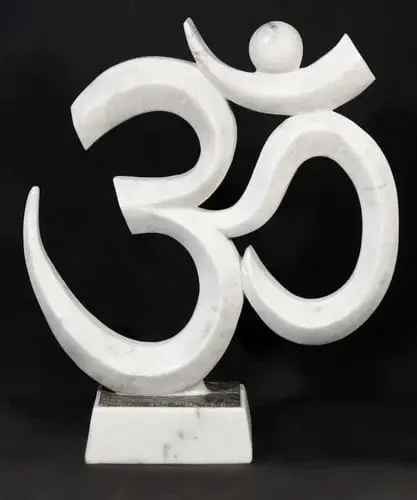 OM Symbol White Marble