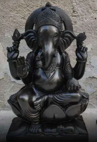 Ganesh Black Marble Statue