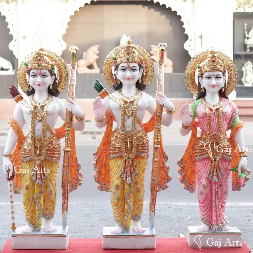 Ram Jodi White Marble Statue
