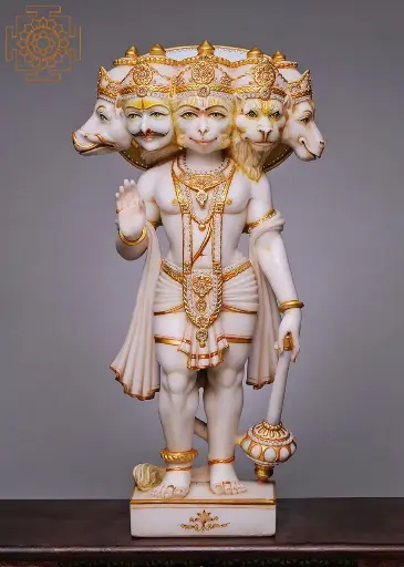 Standing Panchmukhi Hanuman Ji Marble Statue