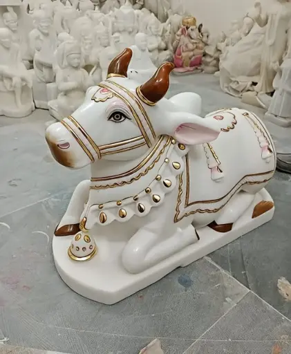 Nandi white Marble Statue