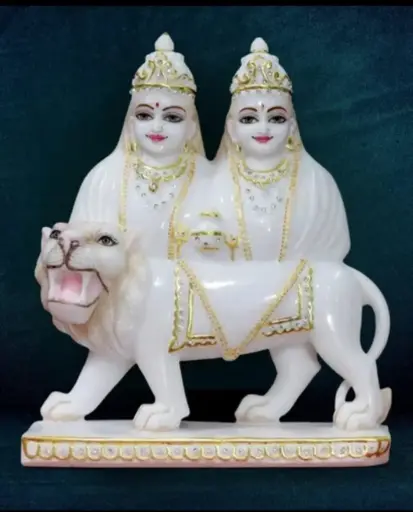 Chamunda Mata White Marble Statue