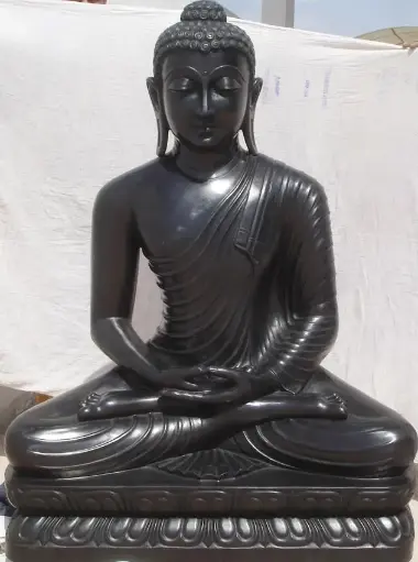 Black Marble Buddha Statue